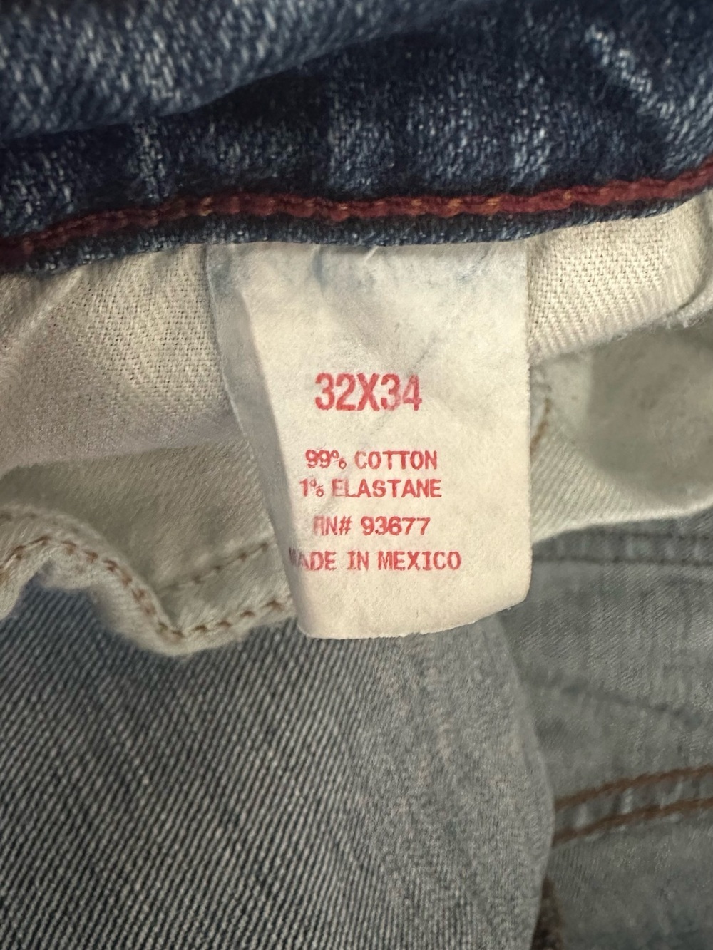Arizona Jeans Men’s 32x34 Flex Relaxed Straight Leg Blue Denim Jeans - Picture 7 of 7